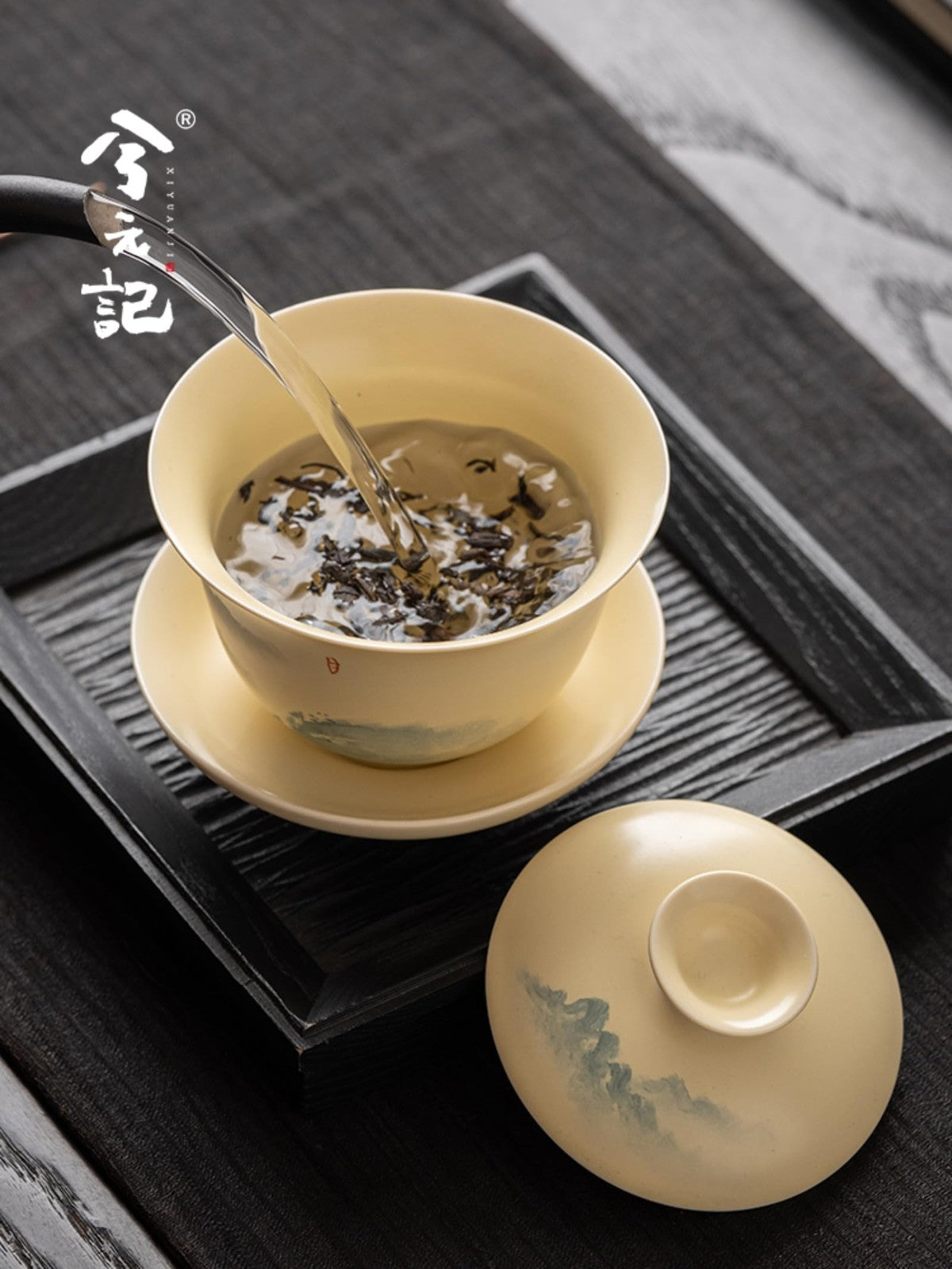 Ceramics Gaiwan Tea Set 205ml 6.8oz Mountains Kungfu Tea Set