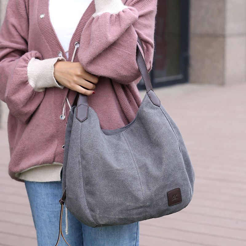 Canvas Handbags Wild Art Simple Shoulder Bags Versatile Traveling Shoulder Purse