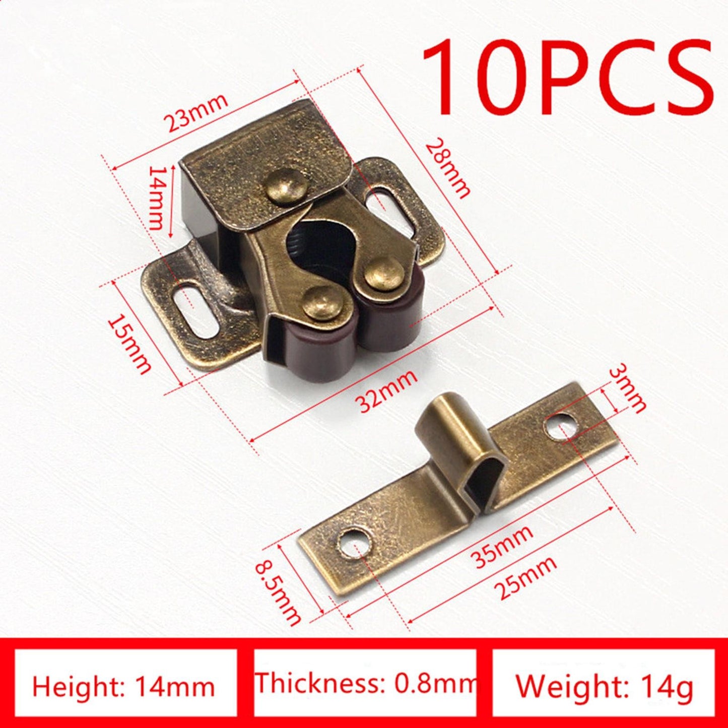 10 Pcs Roller Catch Lock Durable For Dressers/Doors/Cabinets Accessories yq