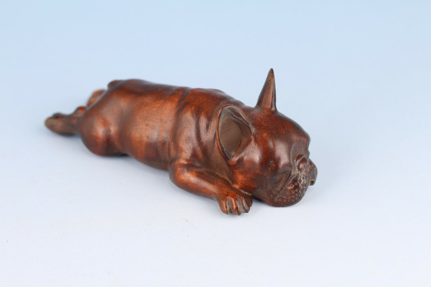Lovely Chinese boxwood hand carving dog figure statue hand piece gift