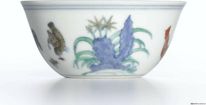 Chicken Cup Chinese Porcelain Royal Style Retro Color Glaze