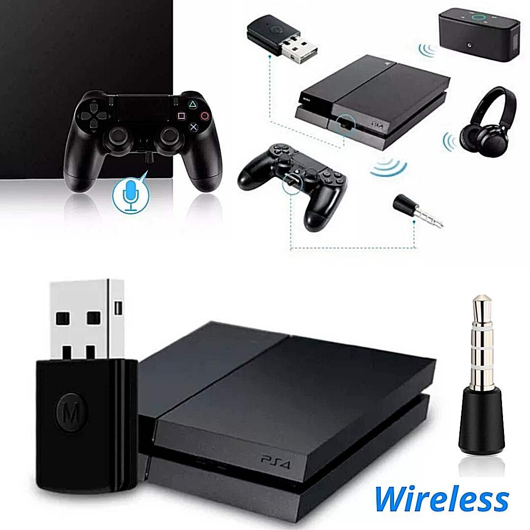 For PS4 Bluetooth Wireless USB Adapter Dongle Receiver for Headphone Microphone