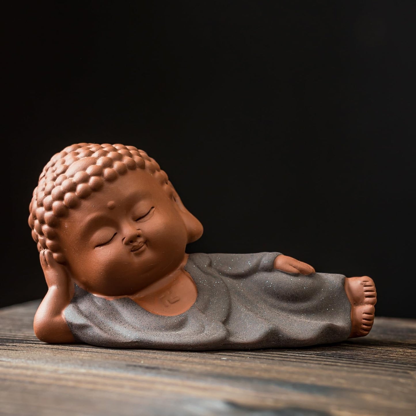 Buddha Statue Purple Sands Tea Pet 10cm 3.9in Kung Fu Tea Set Table Tea Play