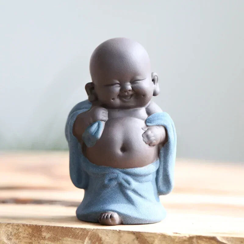 Ceramic Maitreya Buddha Statue Tea Pet Tea Sculpture Figurine Display Ornament