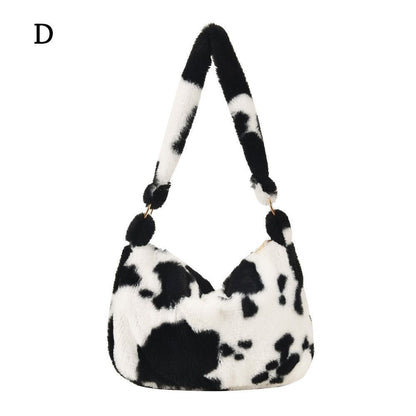1pc Women Girls Fluffy Shoulder Bag Top-handle Bag Female Autumn Winter Handbag