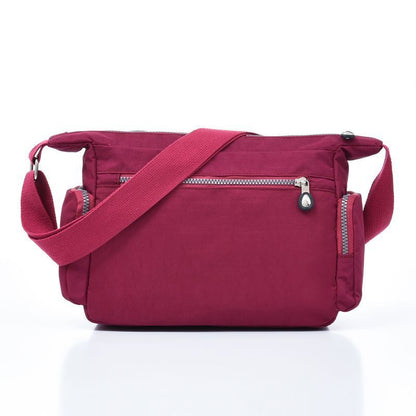 Waterproof Nylon Crossbody Bags Travel Message Bag Zipper Pack Shoulder Handbag