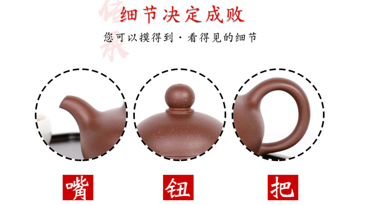 330cc Handmade Purple Sand Erqing Clay Tea Pot in Yixing, China Huaying Hu Tea Pot-