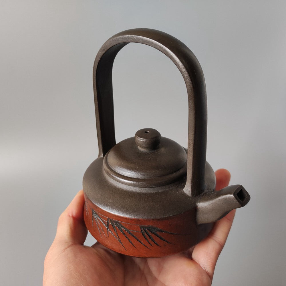 Chinese Yixing Zisha Clay Teapot Lifting Beam Pot Ancient Famous Master 280ml