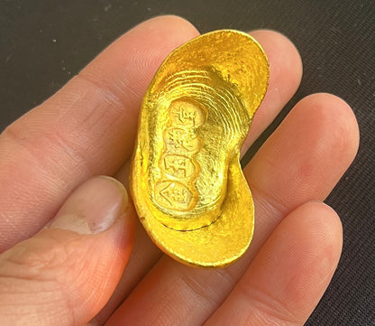 Antique Chinese Brass Ingot Fake Gold Ancient Money Collection