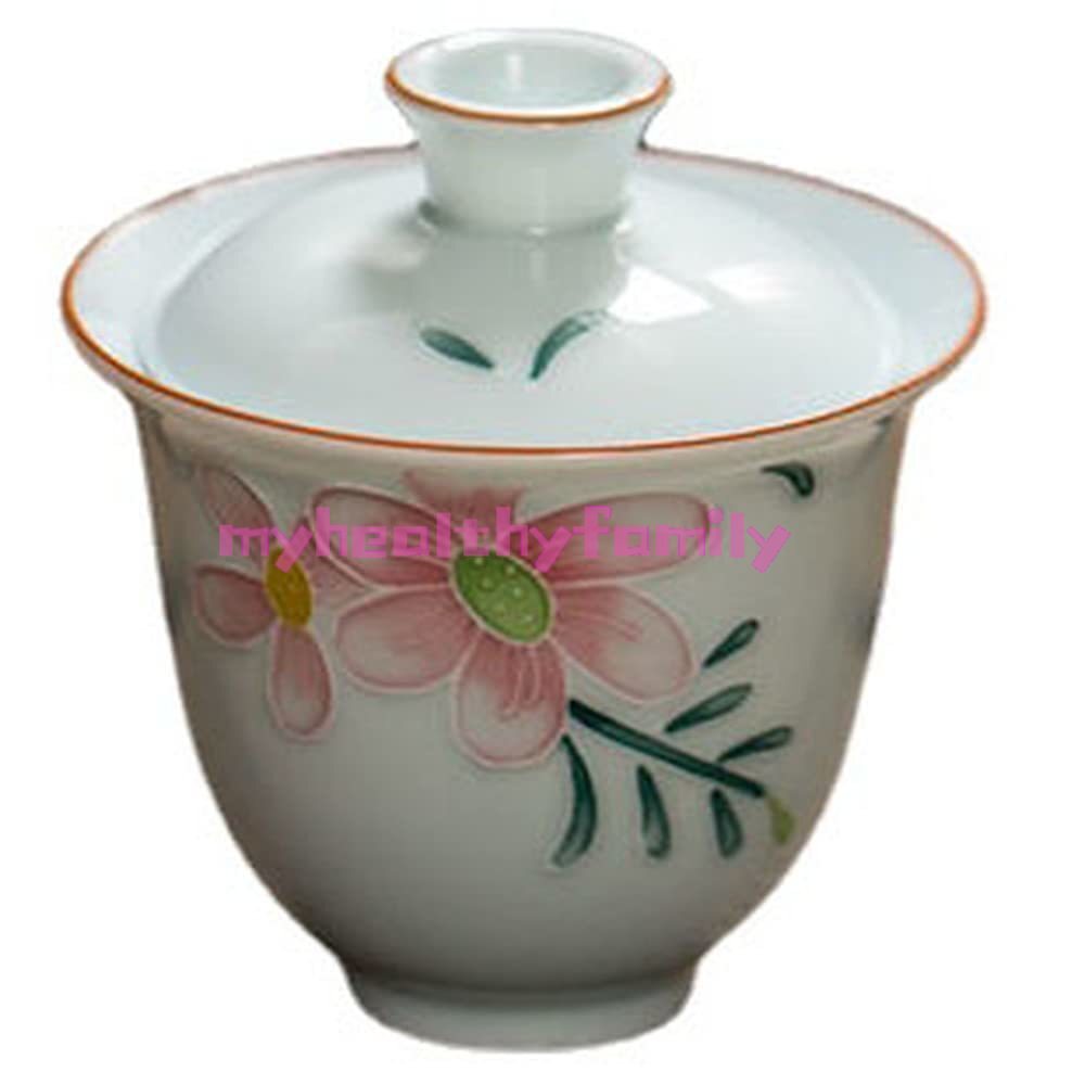 100ml Porcelain Flower Pattern Gaiwan Hand Painted Porcelain Tea Set Tea Bowl