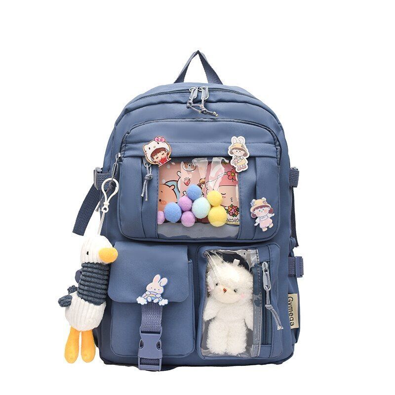 Women Backpacks Waterproof Multi-Pocket Nylon School Student Bag 40*11*30 CM 1PC