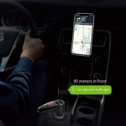 Adaptador Receptor de Audio Bluetooth Cargador Rapido Manos Libres para Coche