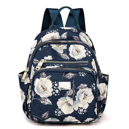 Soft Nylon Small Backpack School Bags Polyester 17*10*28 CM Softback Floral 1 PC