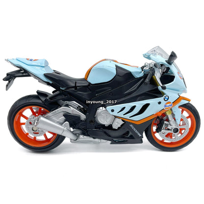1/12 BMW S1000RR Motorcycle Model Toy Diecast Toy Vehicle for Kids Boys Blue