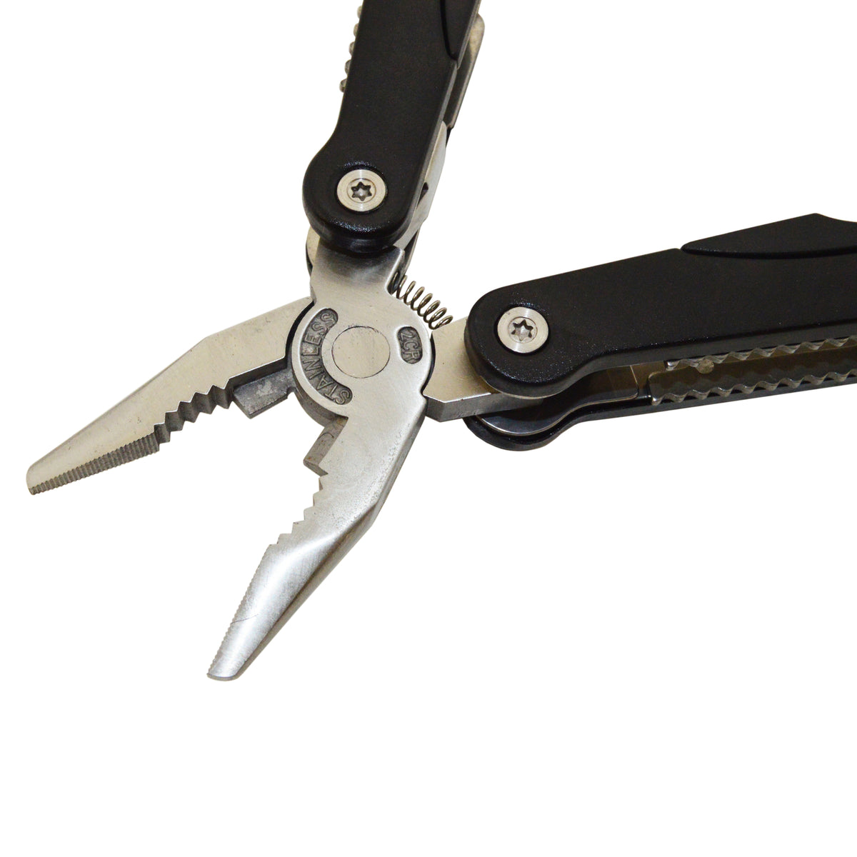 Stainless Steel Portable Multi-tool with 15 Components and Nylon Holster EDC