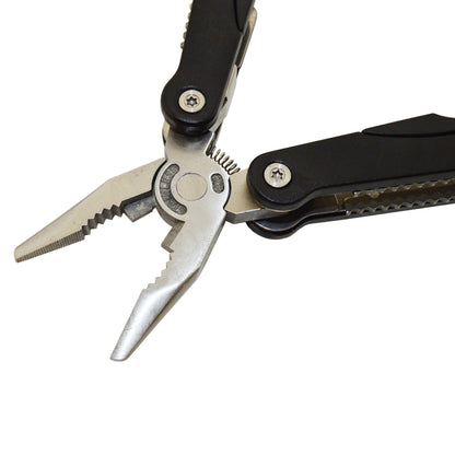Stainless Steel Portable Multi-tool with 15 Components and Nylon Holster EDC