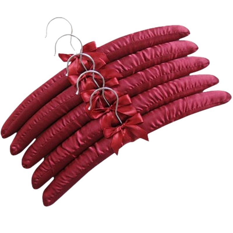 Clothes Hangers 5Pcs Wooden Fabric Coated Sponge Padded Hotel Shop Display Racks