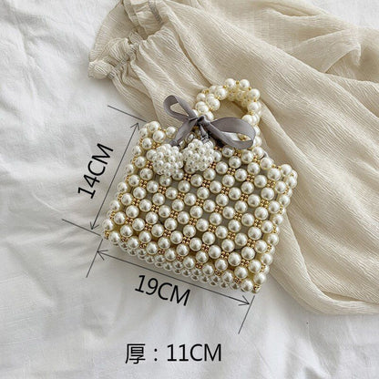 Mini Pearl Bag Handmade Vintage Beaded Fashion Shoulder Bag Luxury Coin Purse