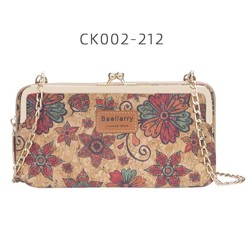 Wallets Wood Grain Chain Long Phone Holder Classic Purse Zipper Wallet 11*5*20CM
