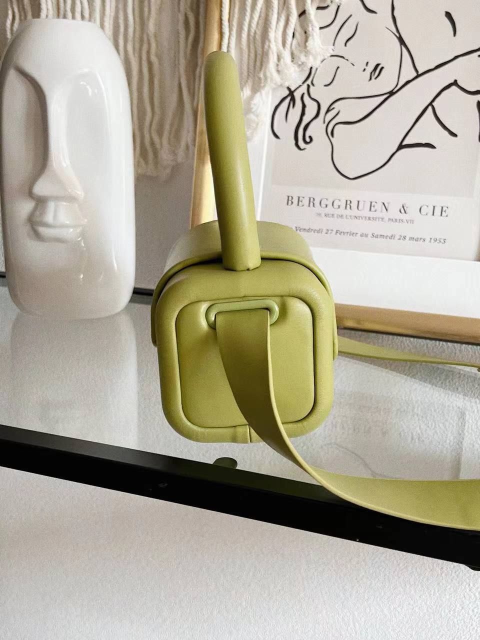 Cylindrical Handbag Luxury Polyester Style Small Shoulder Bags 16*10*10CM Square