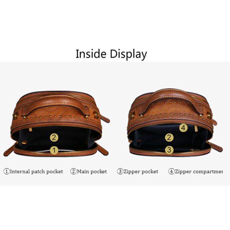 Handbag Genuine Leather Shoulder Bag First Layer Cowhide Diagonal Bags Polyester