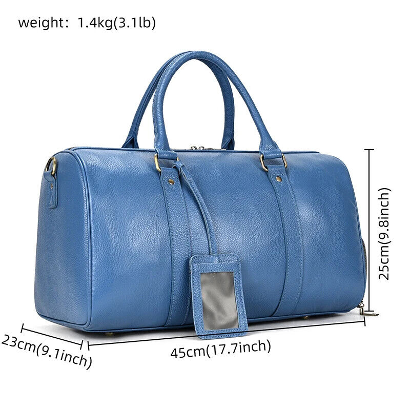 Genuine Leather Travel Bag Men Women Cowhide Casual Travel Weekend Shoulder Bag