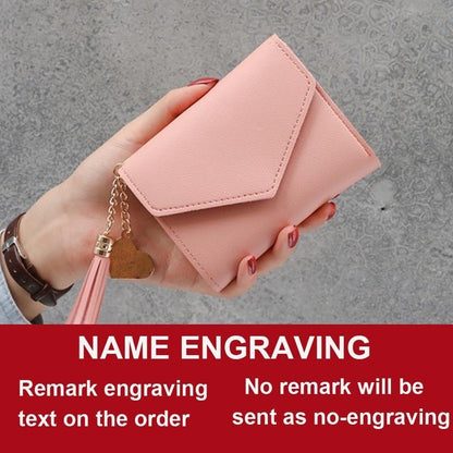 Short Leather Women Wallets Customized Mini Card Holder Purse 11*9*1.5 CM 1 PC