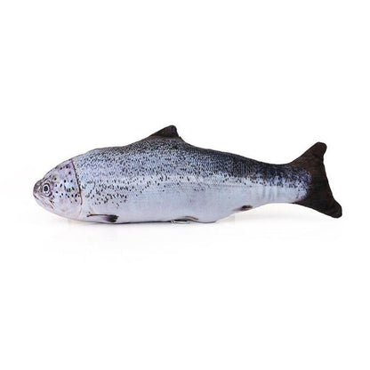 Fish Shape Pet Cat Chew Toy with Catnip Teaser Stuffed Kitten Pillow Scratching