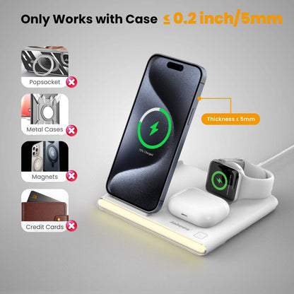 Jabees PowerGlow 4-in-1 Wireless Charging Station - Foldable