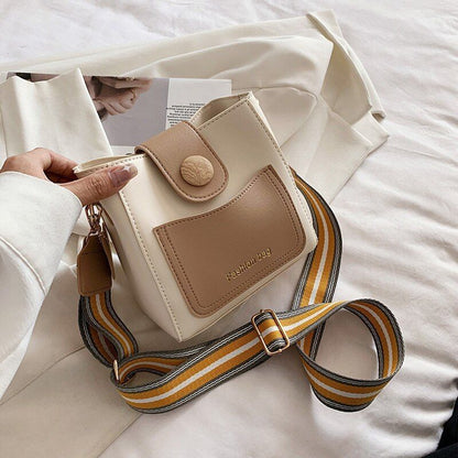 Small Bucket Shoulder Bag Synthetic Leather Messenger Bag Crossbody Bags Casual