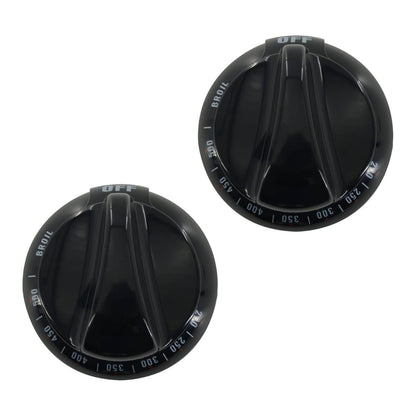 2* Thermostat Control Knob Replace Part WB03K10037 For GE Range Stove Oven Black