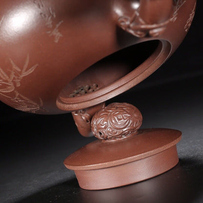 Chinese Yixing Zisha Clay Handmade Exquisite Teapot （龙珠 底款：景舟制陶）