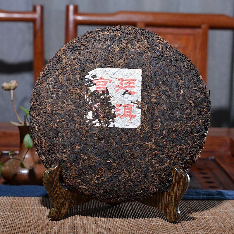2002 Ripe Puer Chinese Tea Tribute Tea Bulang Mountain Shu Pu'er Tea Qizi 357g