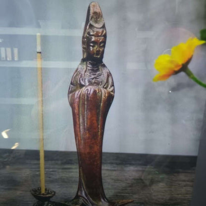 Guanyin Incense Holder Buddha Statue Zen Tea Table Decor Craft Ornament