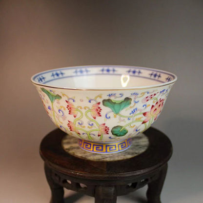 Chinese Antique Antique Porcelain Colorful Flower Tea Bowl