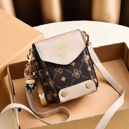 Fashion Shoulder Bag Printed Mobile Phone Bag Leather Crossbody Shoulder Bag 1PC