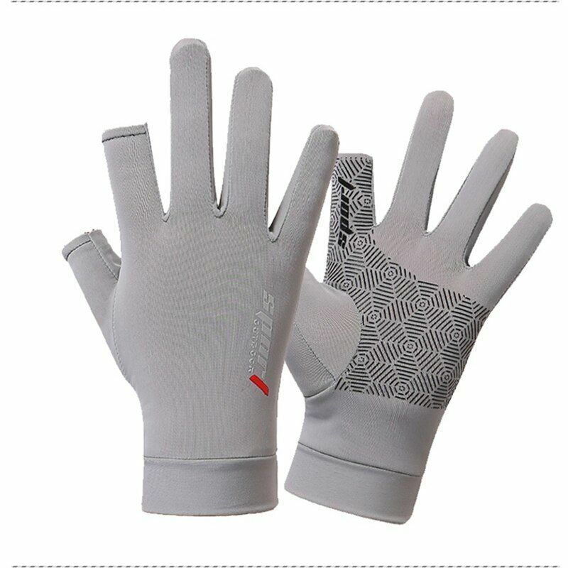 Driving Gloves Golf Silk Riding Two-Finger Fishing Non-Slip Fitness High-Elastic