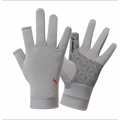Driving Gloves Golf Silk Riding Two-Finger Fishing Non-Slip Fitness High-Elastic