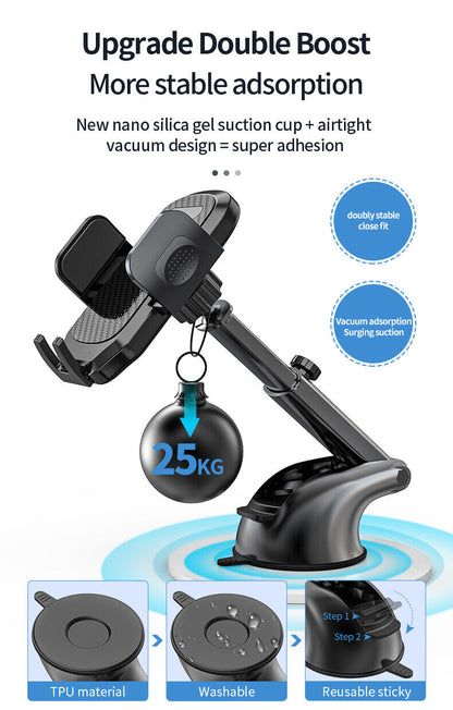 360° Universal Car Mount Holder Stand For iPhone 14 13 12 Pro Max 11 XS Max SE 8