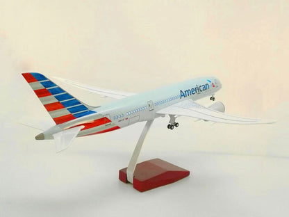 44CM American BOEING 787 Aircraft Led Sound-controlled Light Resin Plane Model