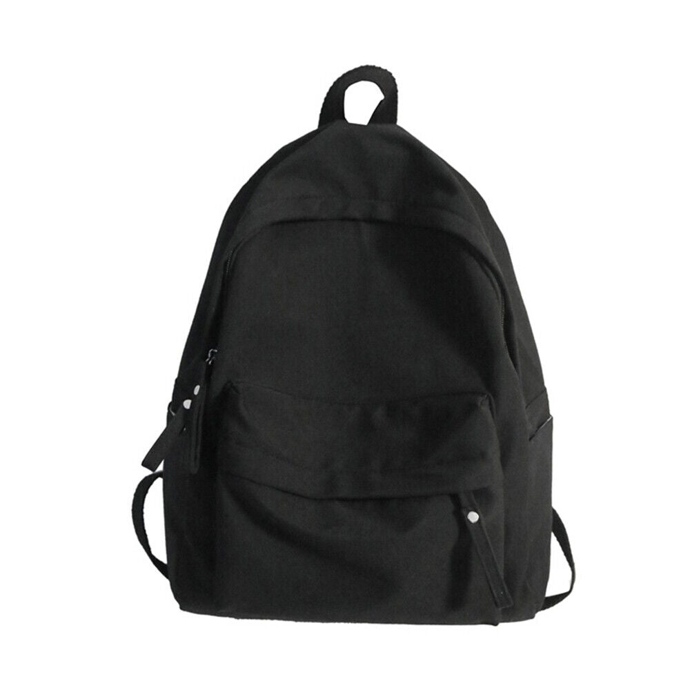 Waterproof Nylon School Bags Solid Color Backpack Anti-theft Shoulder Bag Simple