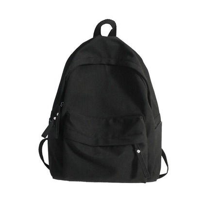 Waterproof Nylon School Bags Solid Color Backpack Anti-theft Shoulder Bag Simple