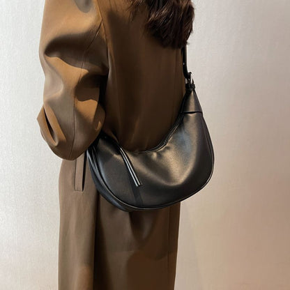 Synthetic Leather Shoulder Bag Crossbody Dumpling Hobo Purse Nylon Zipper 1 PC