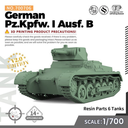 SSMODEL SS700706 1/700 Military Model Kit German Pz.Kpfw. I Ausf. B