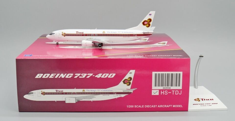 1:200 JC Wings Thai BOEING 737-400 Passenger Airplane Diecast Aircraft Model