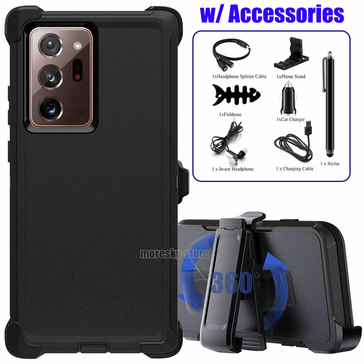 For Samsung Galaxy Note20 Ultra 5G Belt Holster Case Phone Cover + Accessories