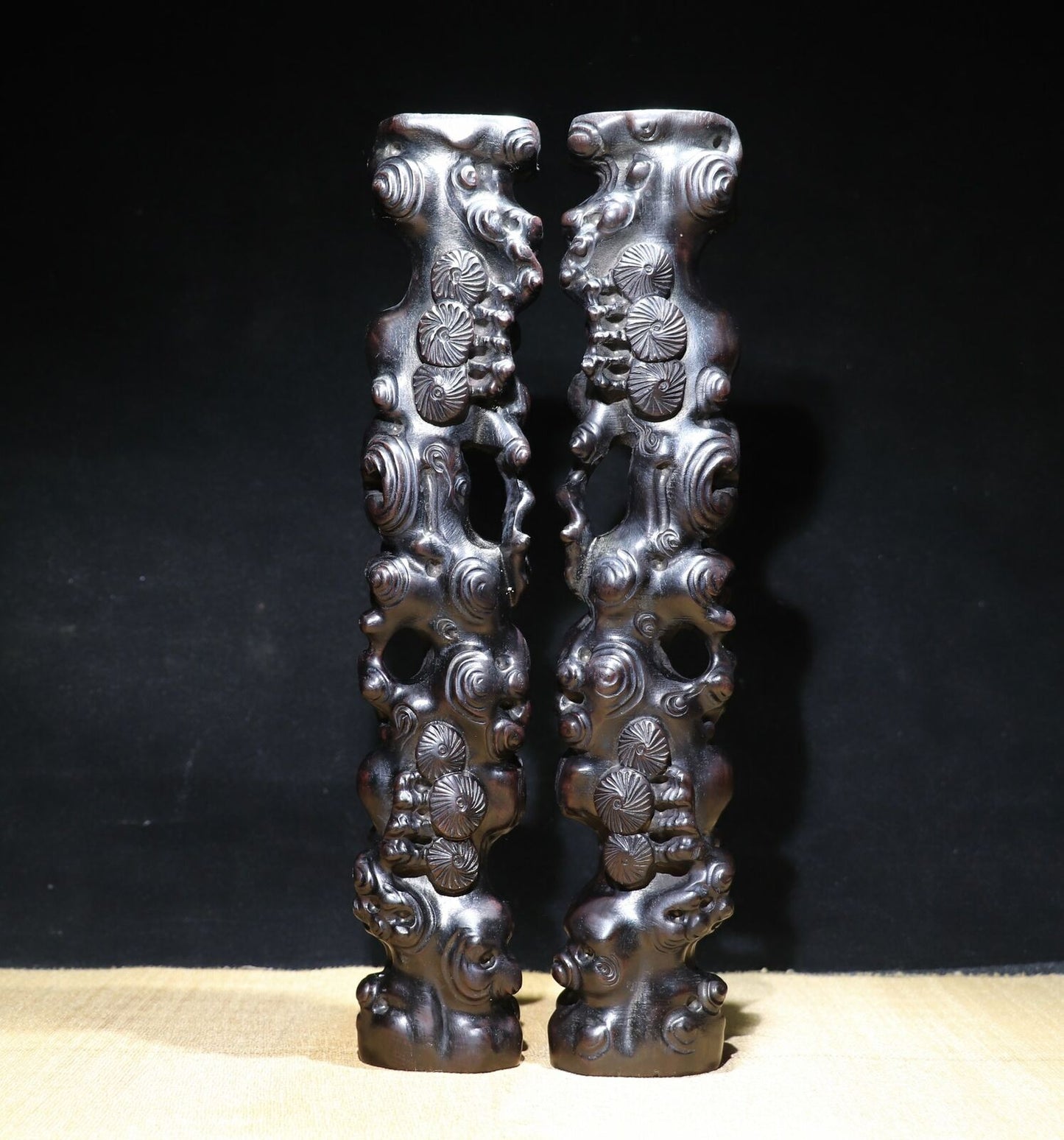 13" large ebony wood carving paperweights paperweight antique carved statue art