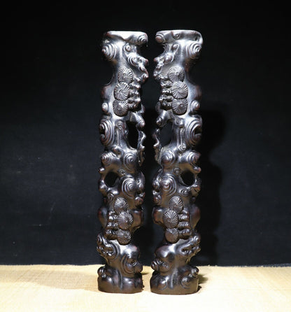 13" large ebony wood carving paperweights paperweight antique carved statue art