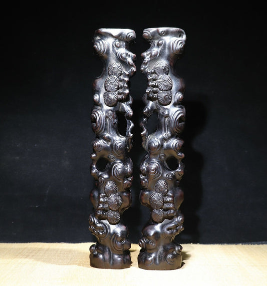 13" large ebony wood carving paperweights paperweight antique carved statue art