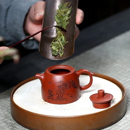 90ml 4" Chinese Yixing Purple Clay Teapots Raw Ore Dahongpao Filter Tea Pot Gift